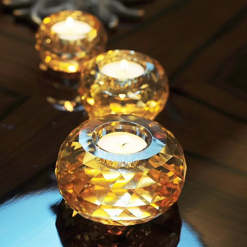 

Crystal Glass Candle Holders Aromatherapy Candlestick Wedding Materials Romantic Propose Candlelight Dinner Decoration