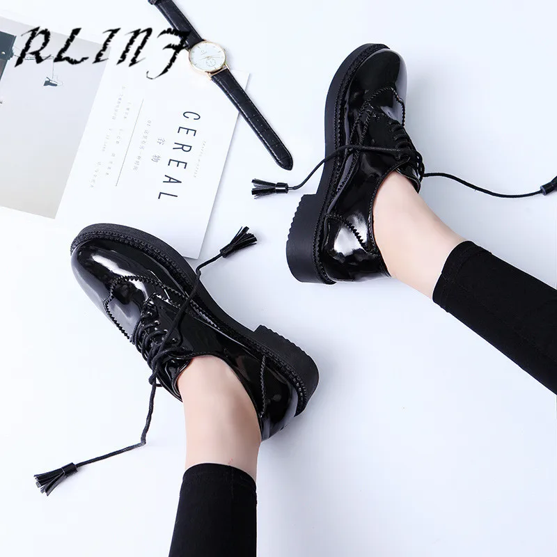 Туфли RLINF женские зимние на плоской подошве натуральная кожа балетки оксфорды