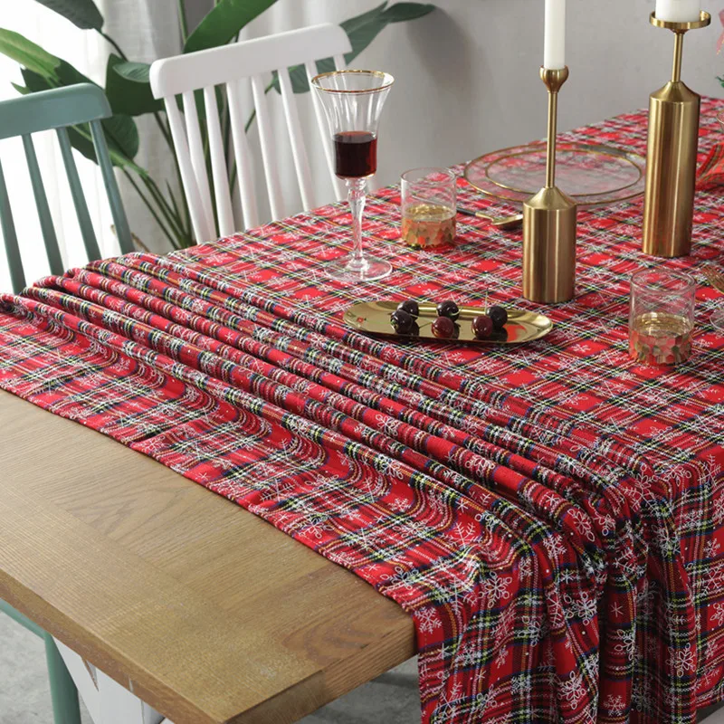  Christmas Tablecloth Table Cloth Nappe Party Wedding Table Cloth for Home Christmas Decoration Mant