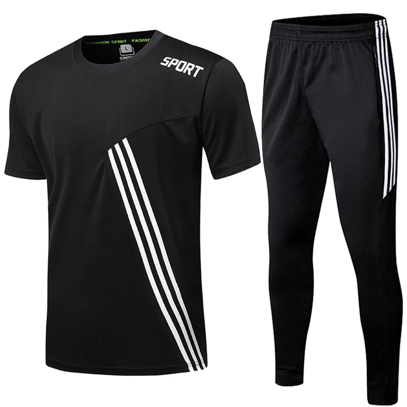 Pantalones de correr para hombre, camisas, pantalones deportivos, chándal, deportivos, con cremallera, fútbol, fitness, entrenamiento, gimnasio, trotar, traje deportivo, novedad