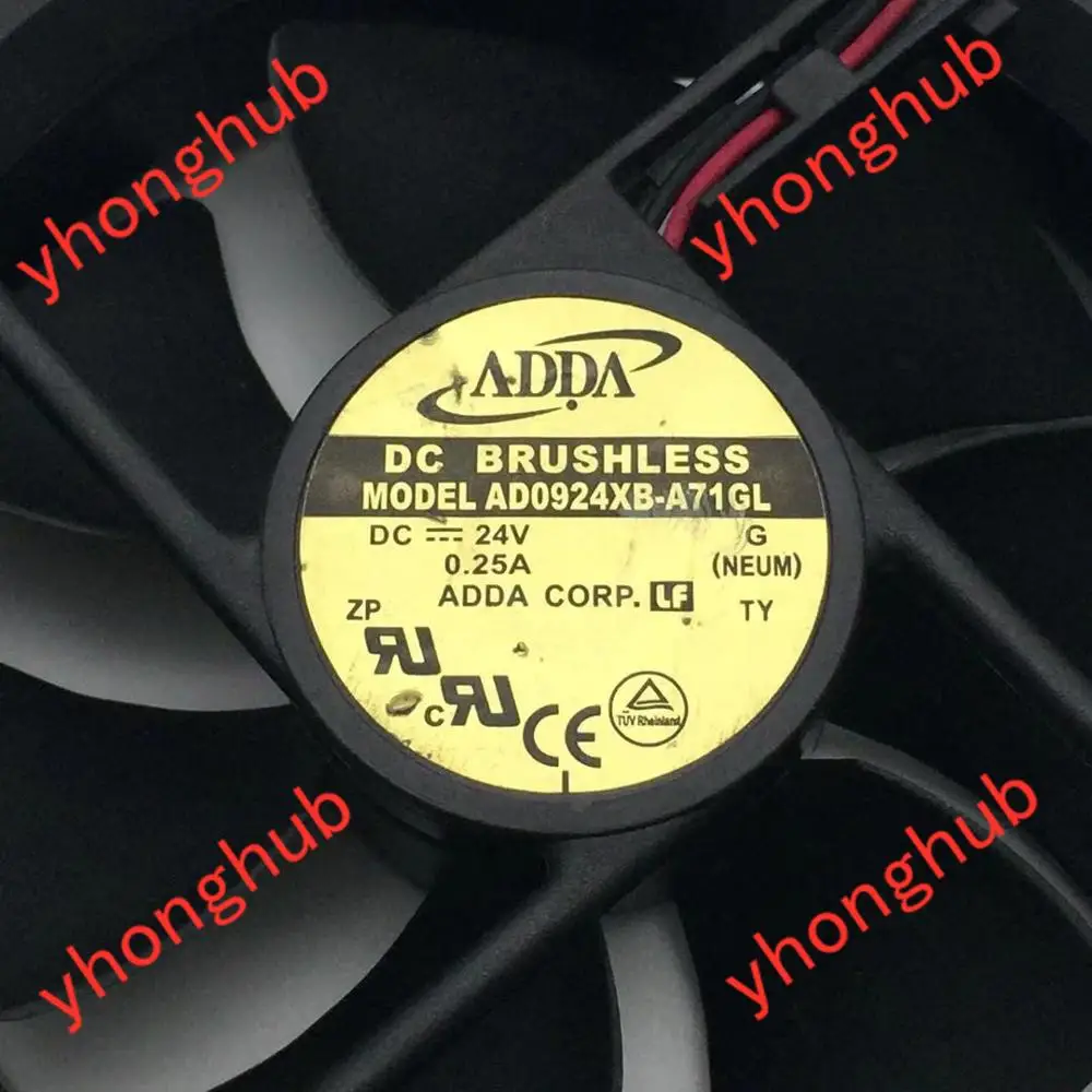 ADDA AD0924XB-A71GL DC 24V 0.25A, Размеры: 90x90x25 мм 2-провод Сервер вентилятор охлаждения