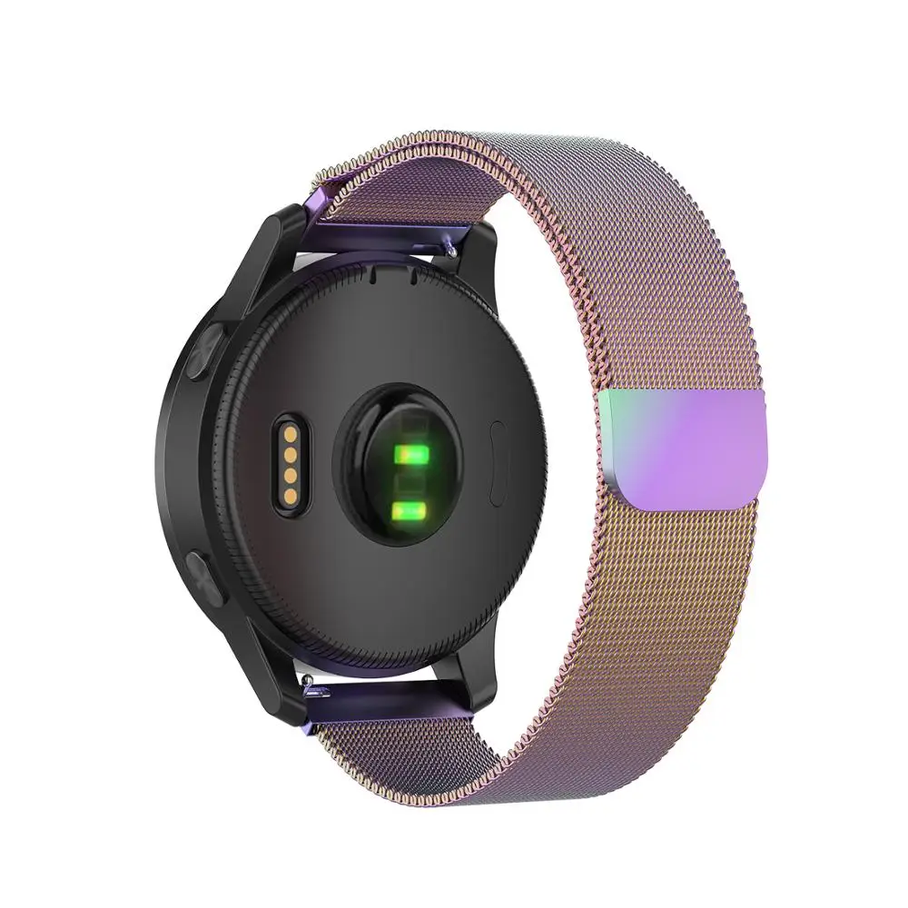 18MM 22MM Magnetic Metal Wrist Strap For Garmin Vivoactive 4 4S Smart Watch Band Milanese Straps For Vivoactive 4S Watchbands