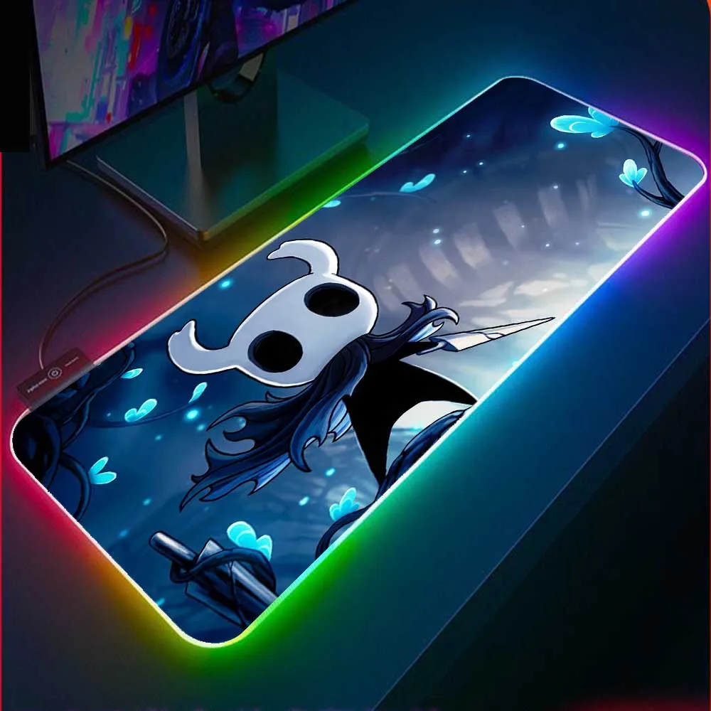 

Hollow Knight Gaming Mouse Pad RGB Laptop Mini Carpet Keyboard Pad with USB Backlight LED Mouse Pad Xxl Gaming Accessories Desks