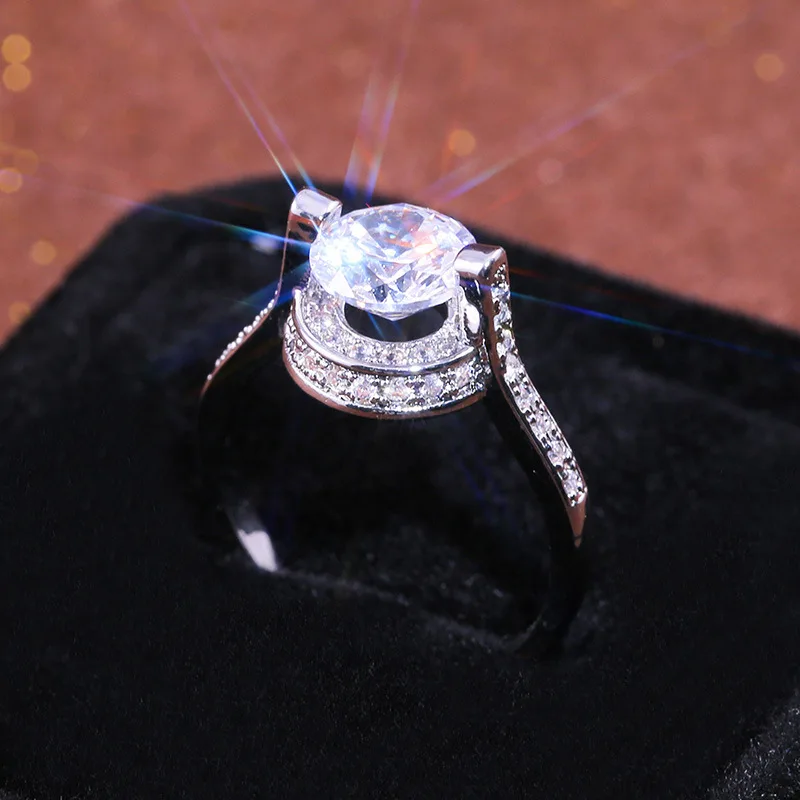 Роскошный креативный подвесной дизайн микро-набор большое круглое циркониевое кольцо для женщин подарок для невесты для свадьбы, помолвки ювелирные изделия