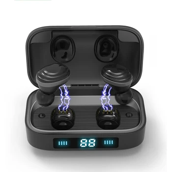 

Kowkaka Bluetooth Earphone True Wireless 5.0 TWS in-Ear Earbuds Waterproof Headset Stereo Sport Earpiece with 2000mAh Power Bank