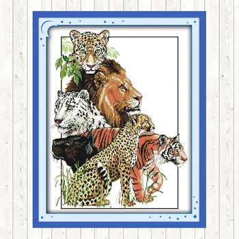 

Beasts Picture Embroidery Handmade Needlework Package 11CT 14CT Cross Stitch Set Wall Home Decor DMC Floss Kit Cross Stitch Kits