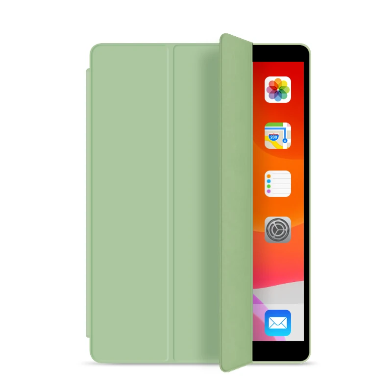 Чехол для нового iPad 9,7 дюйма Air 1 Air 2 Funda, мягкий силиконовый чехол с нижней задней частью из искусственной кожи, умный чехол с функцией автоматического сна