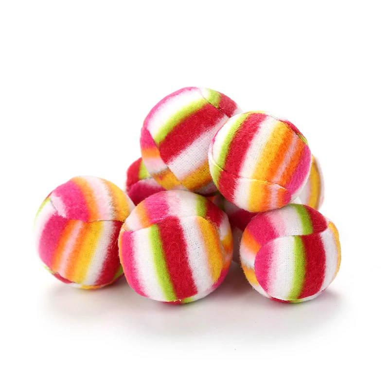 1PC Rainbow Ball Cat Toys built-in stone sounds attract cat attention Interactive Pet Kitten Scratch Cat Toys Funny Cat Ball Toy