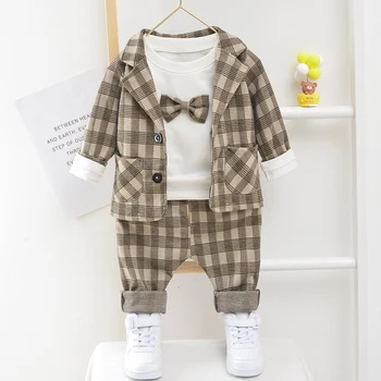 

Spring baby Cloth for newborn baby Boys clothes Outfit set Jacket + T-shirt + Pants suit child kid clothing 1 Year Birthday sets