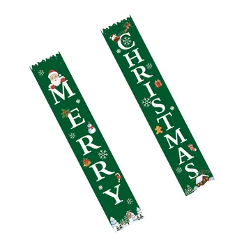 

1 Pair of Christmas Couplets Portable Durable Delicate MERRY CHRISTMAS Letters Creative Door Hanging Banners Xmas Door Curtains