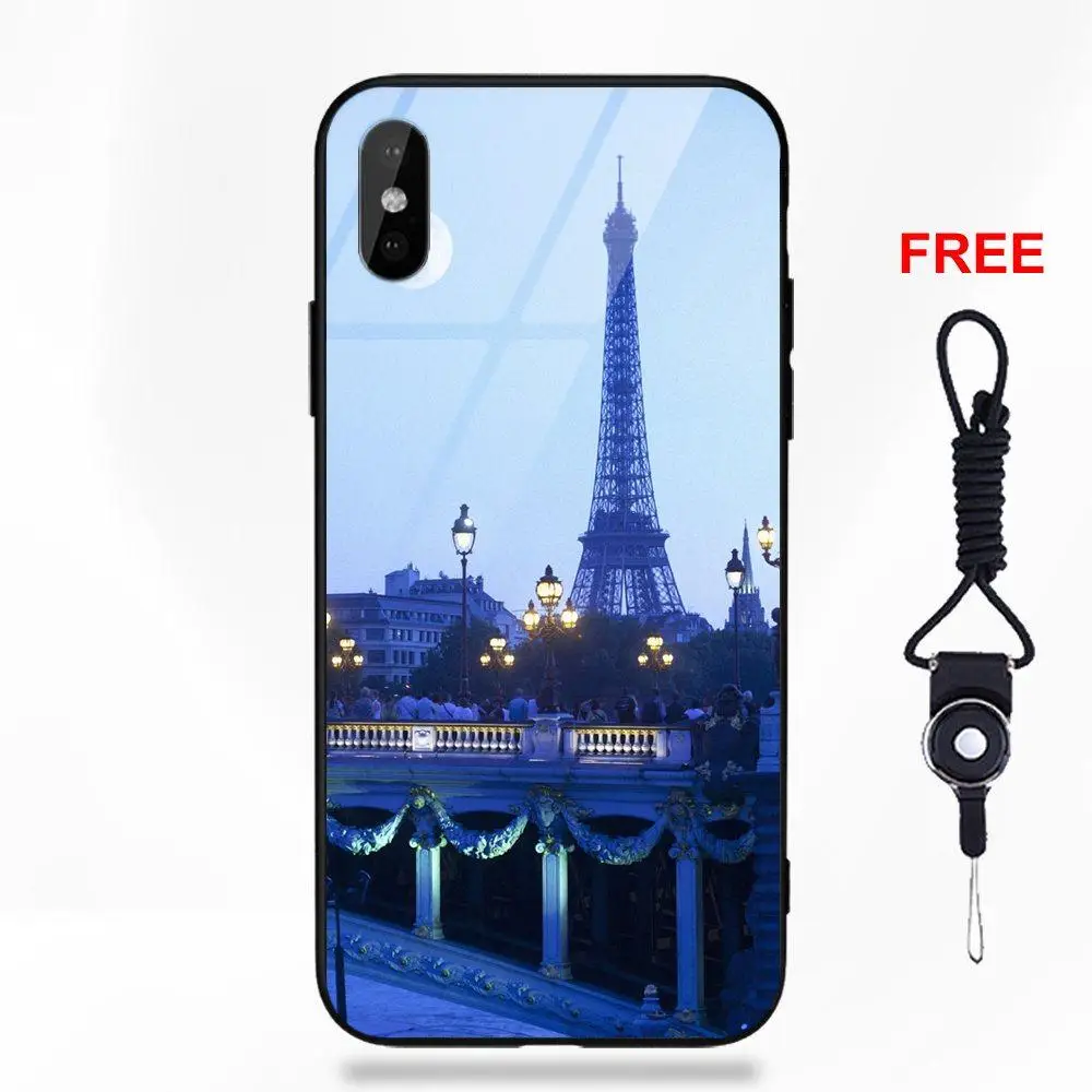 as picture Omdnwd полная луна в Эйфелевой башне Парижа для Apple iPhone 5 5C 5S SE 6 6S 7 8 Plus X XS Max XR - Цвет: as picture