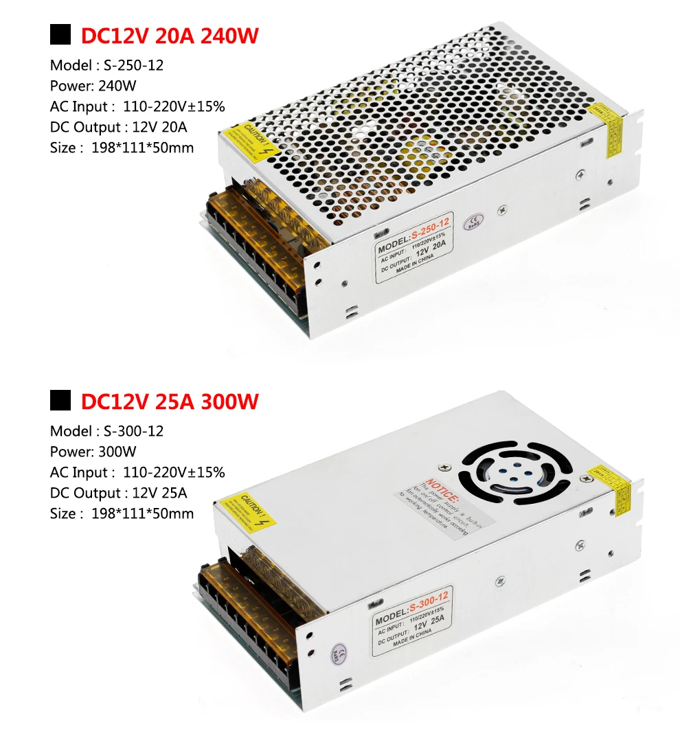 Питание DC12V 1A 2A 5A 8.3A 10A 15A 16.7A 20A 25A 30A 33A 40A 50A трансформаторы Светодиодный драйвер для Светодиодный переключатель полосной