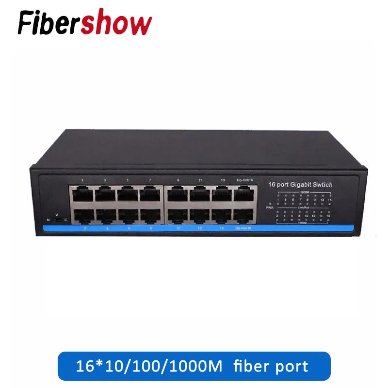 16 портовый гигабитный коммутатор bps полнодуплексный Ethernet 10/100/1000 м|Сетевые