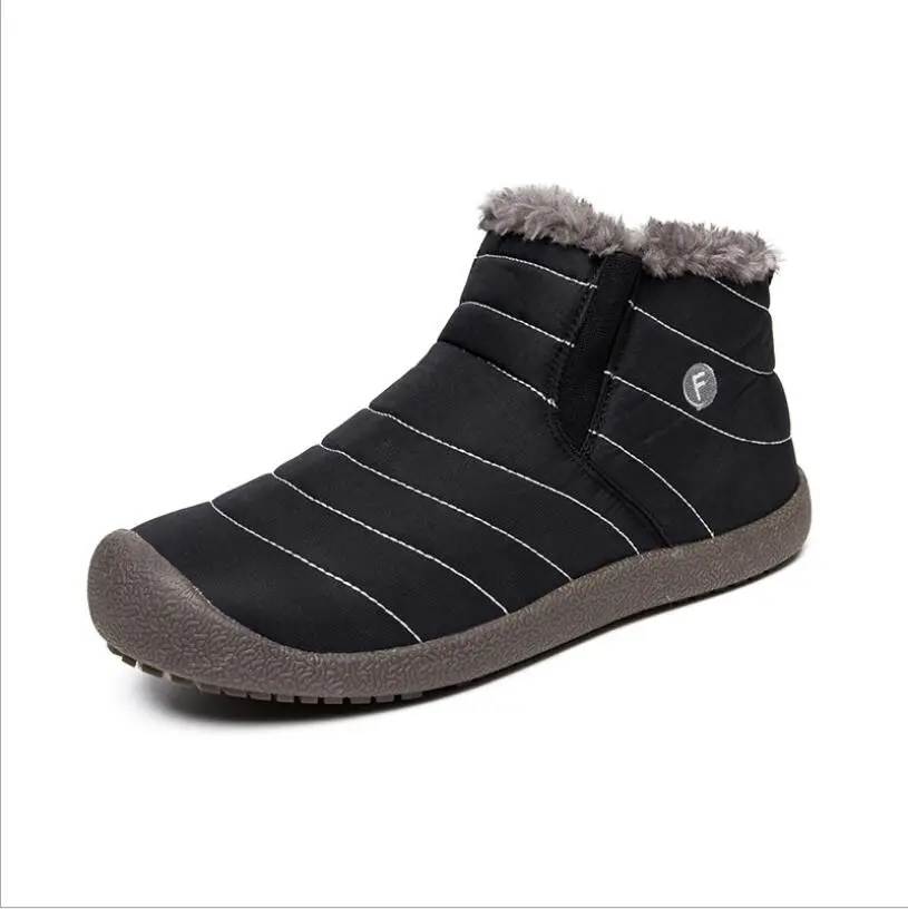 CS690/Size36-48; Водонепроницаемая женская зимняя обувь; зимние ботинки унисекс для пары; теплые ботинки на меху с нескользящей подошвой; Botas Mujer - Цвет: Black 1