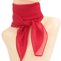 65*65cm Summer Fashion Chiffon Solid Color Scarf Ladies Head Neck Square Scarf Shawls Female Hair Ties Bands Neckerchief Shawls 1