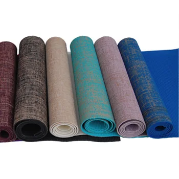 

Non-slip Jute Pvc Yoga Mat Nature Yoga Mat Thickness 5mm Linen Material Yoga Mat Exercise Pad