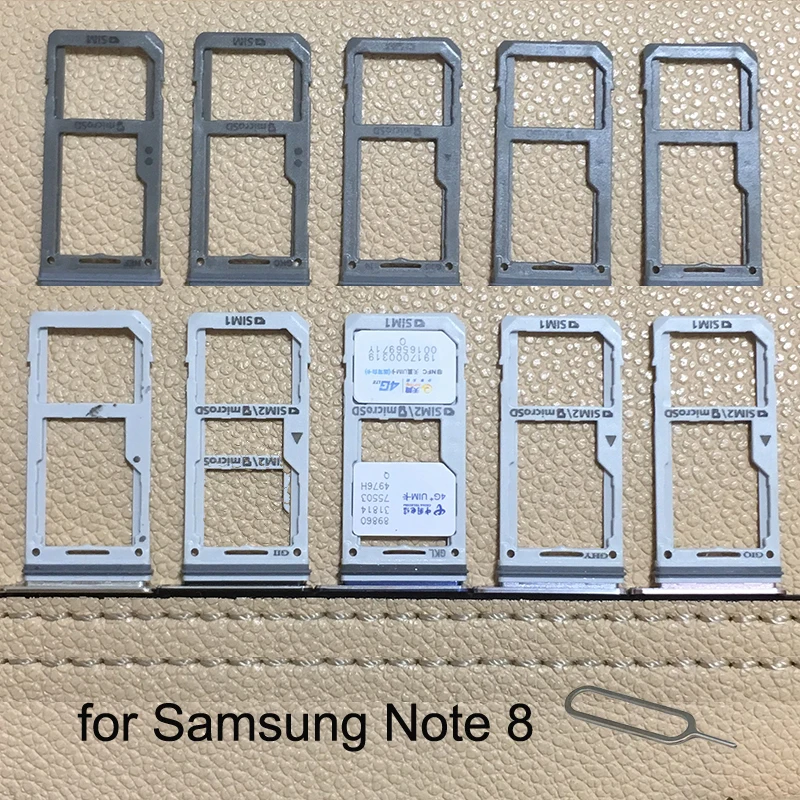 

For Samsung Galaxy Note 8 N950 N950F N950FD N950U N950W Original Phone Housing New SIM Card Adapter Micro SD Card Tray Holder