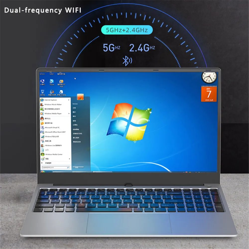15,6 дюймовый ноутбук Intel i7 8 ГБ/16 ГБ ОЗУ 512 ГБ 1 ТБ HDD металлический корпус 1080P Windows 10 раскладная клавиатура Двухдиапазонная WiFi игровой ноутбук
