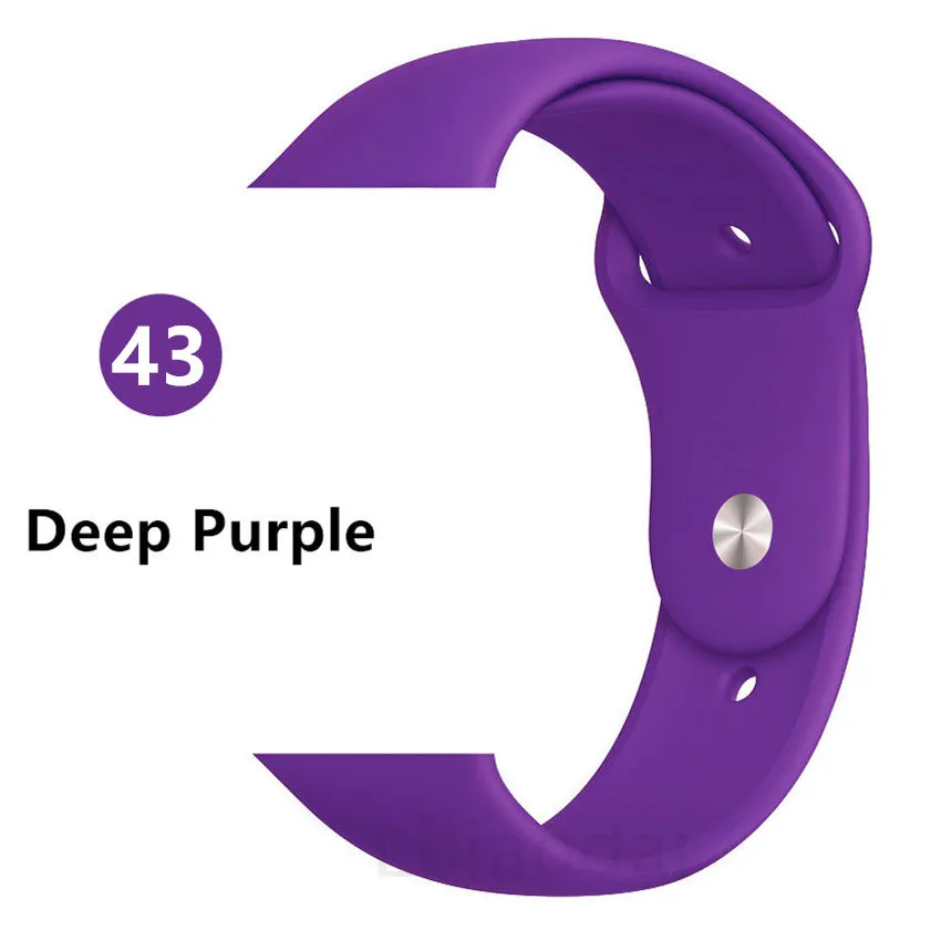 Ремешок для Apple Watch band 38 мм 42 мм iWatch 4 band 44 мм 40 мм спортивный силиконовый ремень браслет correa Apple watch 4 3 2 1 Аксессуары - Цвет: Purple