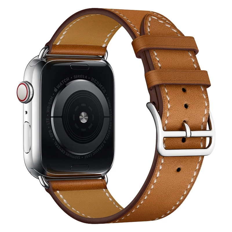 Ремешок из натуральной кожи для Apple Watch 4 3 2 1 38 мм 40 мм для мужчин и женщин кожаный ремешок для iwatch 4 44 мм