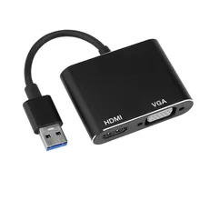 Ouhaobin USB C to HDMI VGA Adapter USB 3.0 Video Converter Adaptor for Tablet With 2 Type C Converter for computer