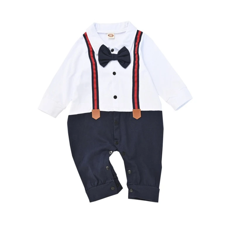 Navy Blue Осенний Детский комбинезон; Новинка; Комбинезон для маленьких мальчиков с длинными рукавами; Детский комбинезон нежного дизайна - Цвет: Navy Blue