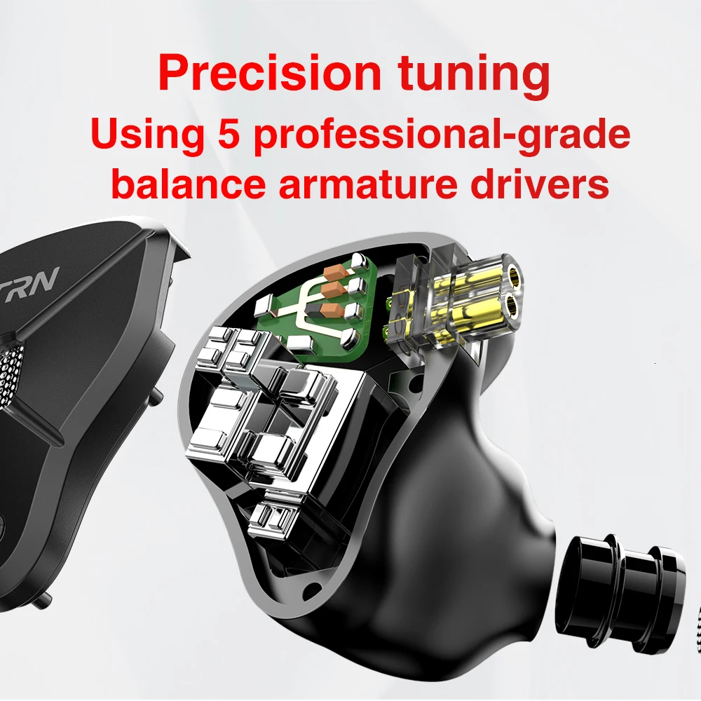 TRN BA5 10BA Driver Unit In Ear Earphone 10 Balanced Amarture HIFI DJ Monitor Earphone Earbuds With 2PIN Cable TRN V80 V90 T200