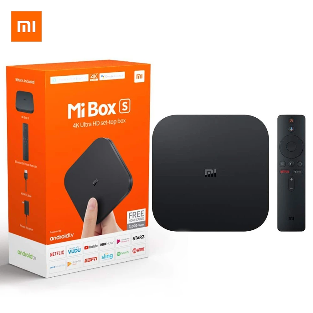 Xiaomi Mi Box S Global Version Built In 4k Hdr Wi Fi Android Tv With Google Assistant Remote Streaming Media Player Chromecast Smart Remote Control Aliexpress