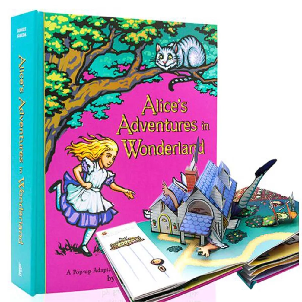 1-book-pack-english-version-illustrated-alice’s-adventures-in-wonderland-3d-pop-up-book