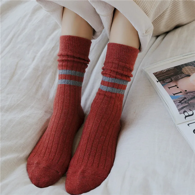 SP& CITY, новинка зимы, женские полосатые шерстяные носки, женские плотные лаконичные однотонные теплые носки, Стильные повседневные носки Joker Sox Original