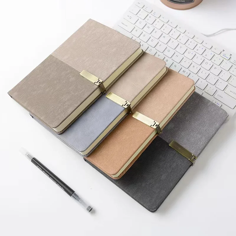 

Business Notebook With Metal buckle Color matching PU Notepad Planner Organizer Travel Journal A5 Diary School Stationery