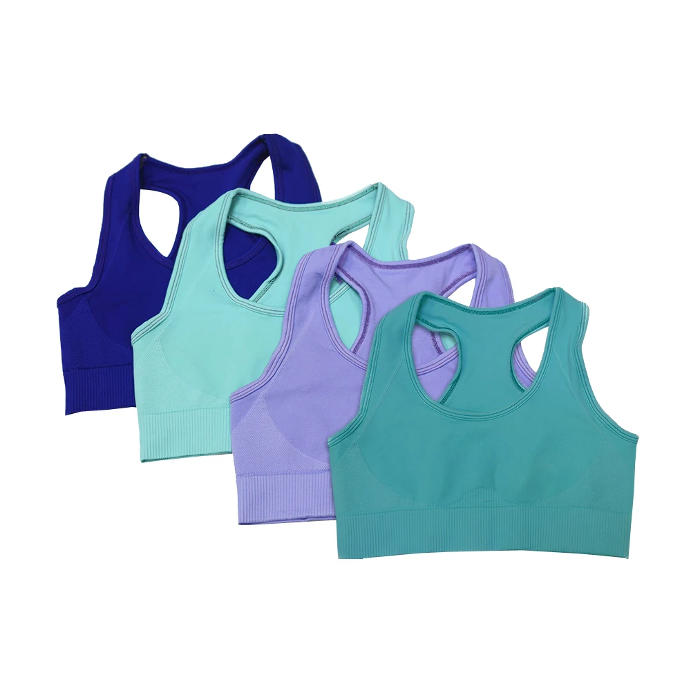2 Pcs Yoga Sets Women Sportswear Crop Top Sport Leggings 12 Colors Gradient Knitted Seamless Fitness Gym Yoga Suit Mujer