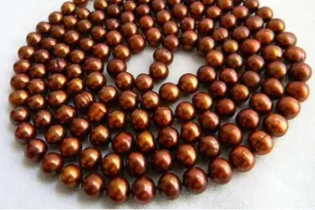 

7-8M 50" LONG PINK CULTURED FRESHWATER PEARL NECKLACE