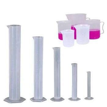 

Plastic Graduated Cylinders and Plastic Beakers,5pcs Plastic Graduated Cylinders 10ml 25ml 50ml 100ml 250ml and 5pcs Pla