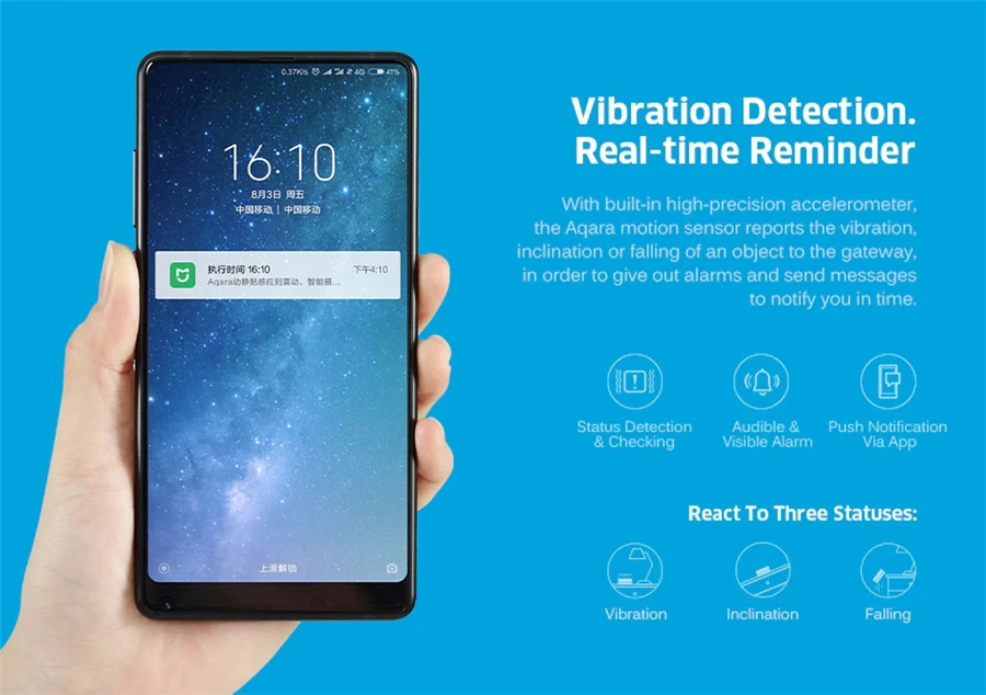 Xiao mi Aqara умный датчик вибрации ZigBee датчик удара для домашней безопасности, для Siao mi Home App International Edition