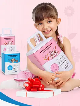 

Kids Electronic Piggy Bank ATM Password Money Box Cash Coins Saving Box Bank Safe Box Automatic Deposit Banknote Christmas Gift