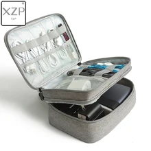 XZP двухслойная цифровая сумка для хранения аксессуаров, органайзер для кабеля, многофункциональная сумка, источник питания, линия передачи данных, дорожный набор, чехол