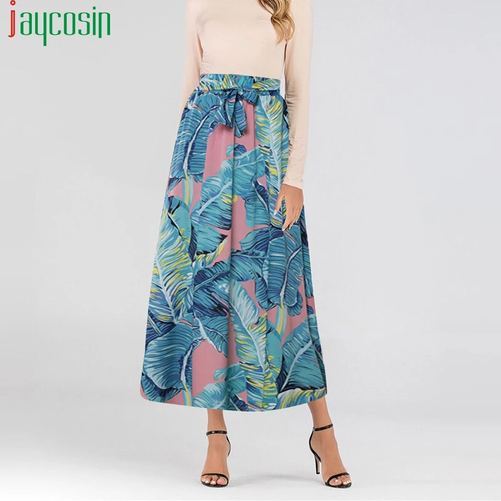 Женская юбка с высокой талией, длинная, с цветочным принтом, модная, с бантом, Женская облегающая юбка, повседневная, дышащая, для девушек размера плюс, юбка-карандаш