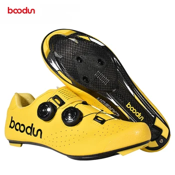 

Boodun racing Road Cycling Shoes Self-Locking Carbon Fiber Bike Shoes Men Cycling Athletic Shoes Breathable Ultralight Sneakers