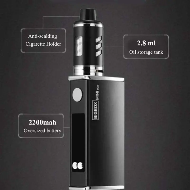 New-Electronic Cigarette 80W Adjustable vape mod box kit 2200mah 0.3ohm 3ml tank e-cigarette Big smoke atomizer vaper(silver