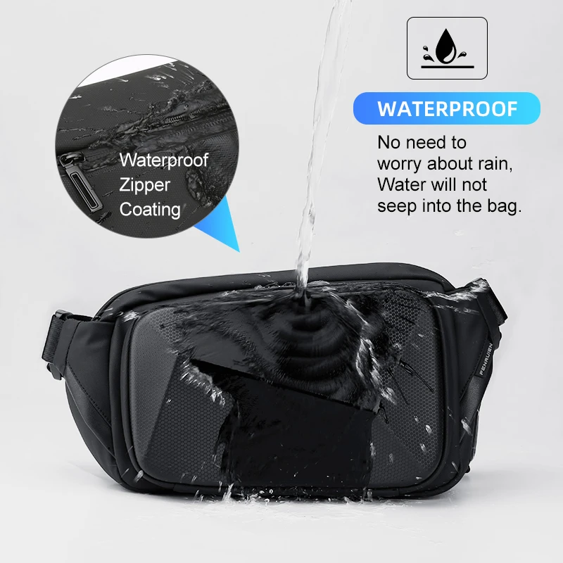 Fenruien Multifunction Men Crossbody Bag USB Port Shoulder Bag Waterproof Short Trip Chest Bag 2021 New Fashion Bags For Men