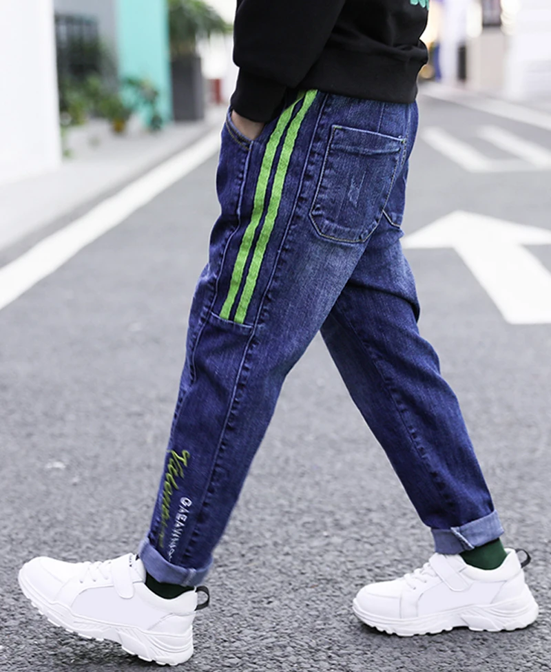  IENENS Children Boy Jeans Denim Trousers Kids Stretch Jeans Spring Young Boys Straight Cowboy Trous