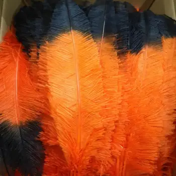 

New Wholesale 100pcs Orange and Black Ostrich Feathers 55-60cm/22-24inches For Wedding Christmas Home Craft Decoration