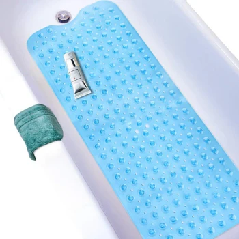 

New PVC Anti-skid Bath Mat Soft Bathroom Massage Mat Suction Cup Non-slip Bathtub Carpet Rectangle 40x100cm