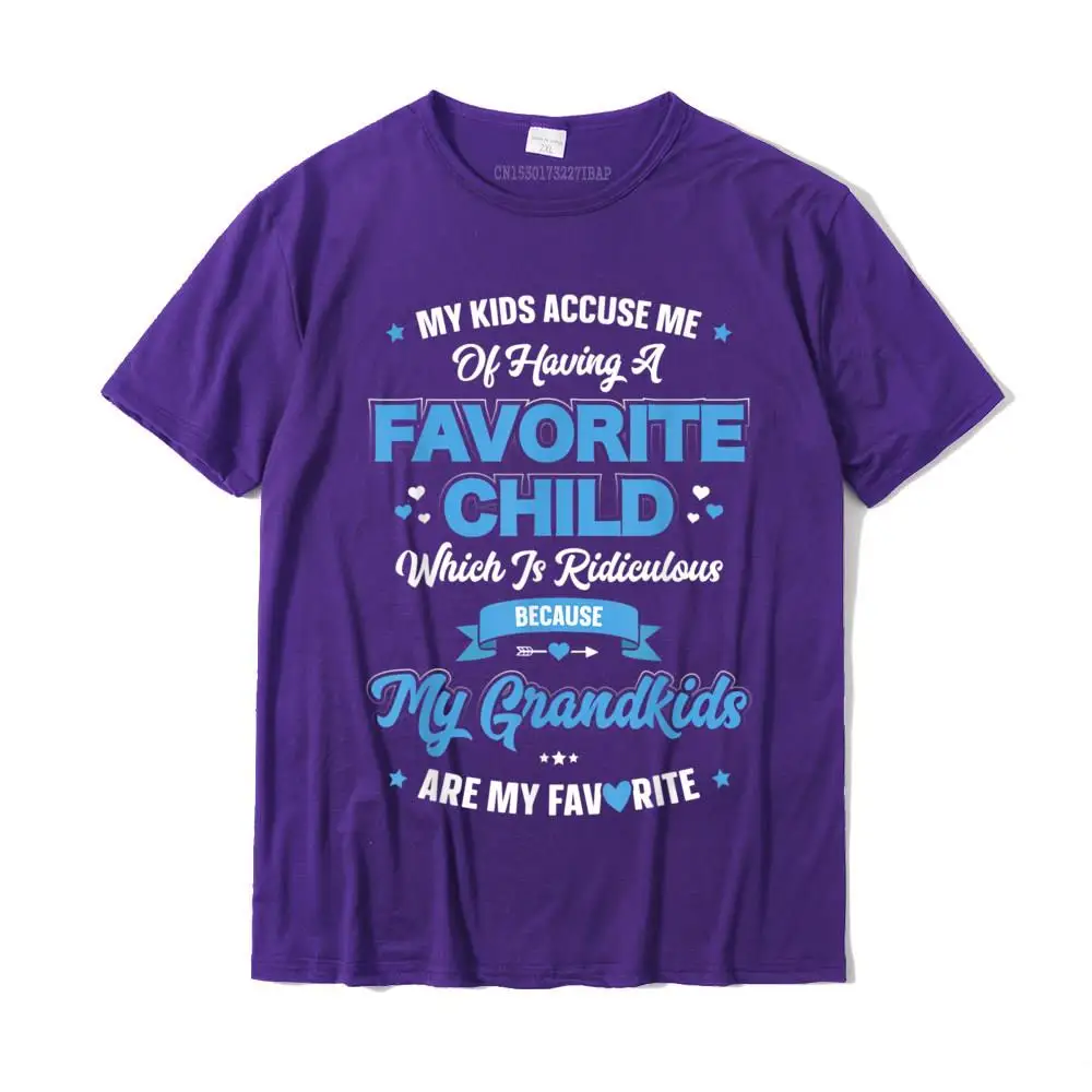 Leisure 100% Cotton Tshirts for Men Short Sleeve Custom T Shirt Funky Autumn Round Collar T Shirt Printed Top Quality My Grandkids Are My Favorite Shirt Fathers Day Funny Grandpa T-Shirt__MZ16986 purple