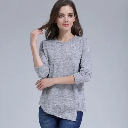 Grey Одежда для беременных; женская одежда для грудного вскармливания; футболка с длинными рукавами для грудного вскармливания; флисовые топы для беременных - Цвет: Grey