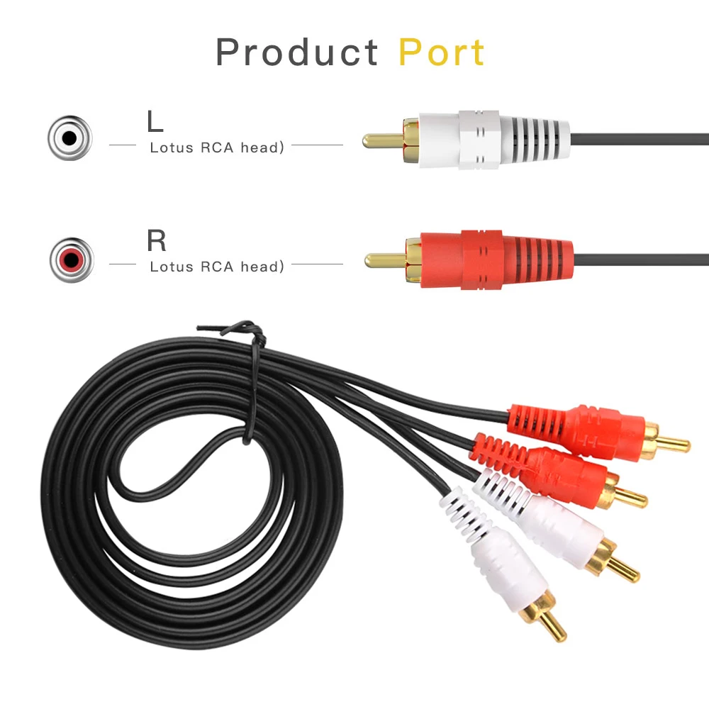 1 5 метра позолоченный RCA аудио кабель 2 штекер мужской av для DVD TV CD усилитель
