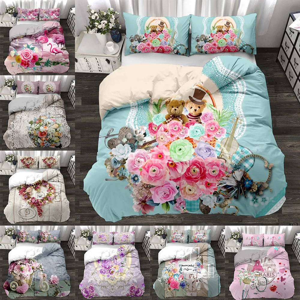 PROD 1005002196401987 3D digital printing Turkey Pastoral Scenery
Flower Sea Boy girl 2/3pc bedroom quilt cover pillowcase double bed set
sheet cover