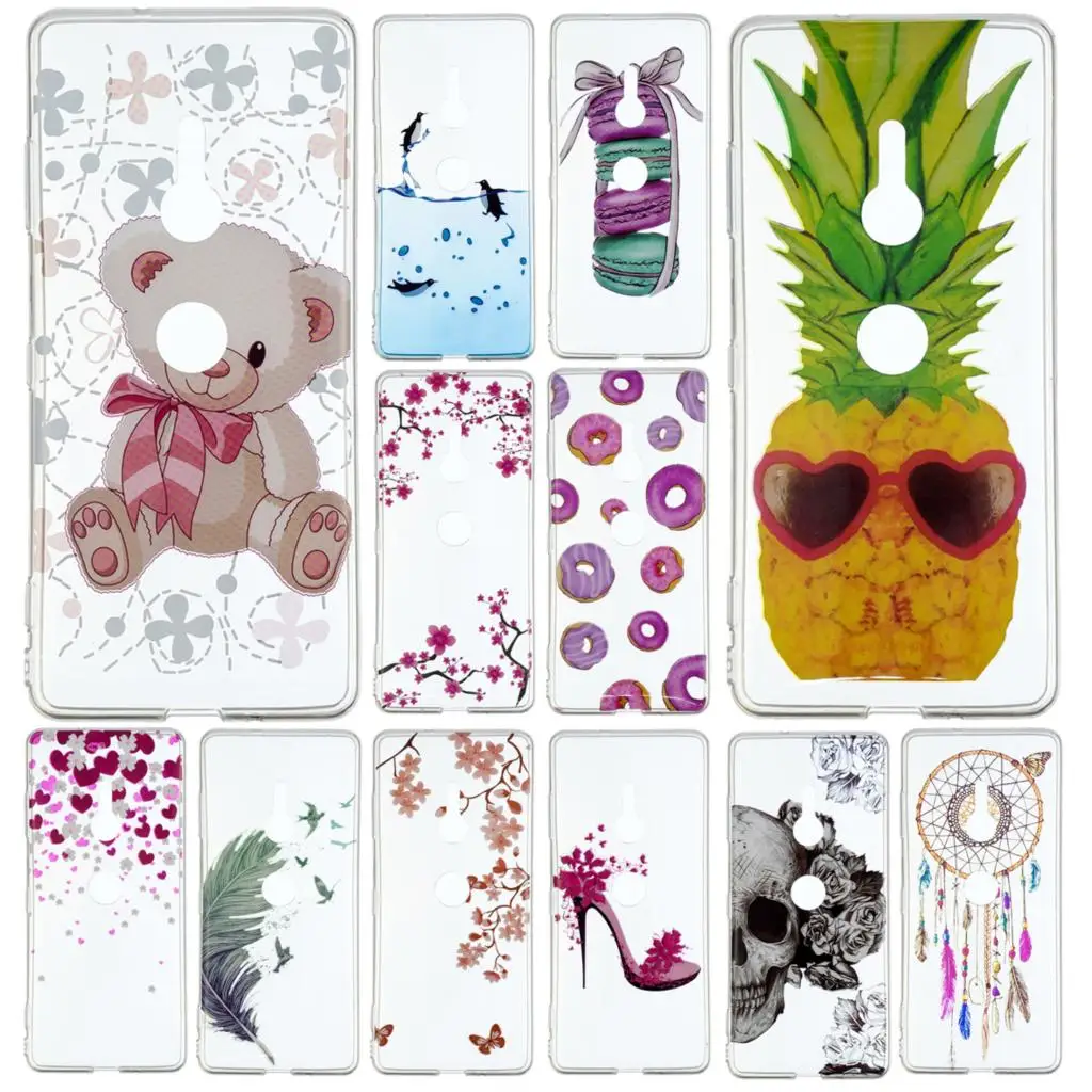 Soft Silicone TPU Case For Sony Xperia XZ3 XZ 3 Transparent Mobile Phone Cases X Z3 Cute Printing Anti-Knock Cover |