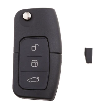 

Car 3-Button Key Case Cover Fob Chip Replacement For Ford Fusion Fiesta